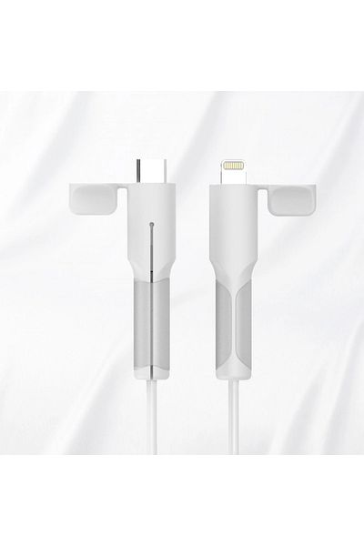 Choice واقي كابل شاحن C إلى iPhone باللون الأبيض، واقي كابل شاحن من السيليكون من النوع C إلى النوع C/iPhone/USB A