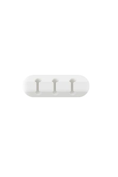 Choice منظم كابل USB من السيليكون NNBILI بثلاث فتحات باللون الأبيض، لفاف الكابل، مشابك إدارة سطح المكتب، كابل H