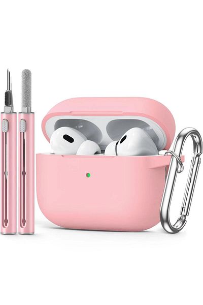 Choice Airpods Pro 2 Pink Airpods Pro Case Cover With Cleaner Kit,soft Silicone Protective Case For Apple A