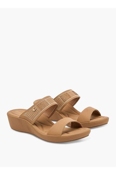 Le Confort Embellished Slip-On Sandals with Wedge Heels