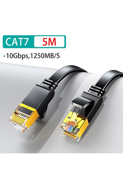 Choice 5m Cat 7 Ethernet Cable Cat7 High Speed Flat Gigabit STP RJ45 LAN Cable 10Gbps 1250MB/S Network Cabl