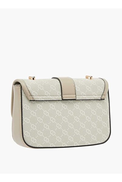 Celeste Monogram Print Crossbody Bag with Button Closure and Adjustable Strap - W 6.5 x H 13 x D 21 cm