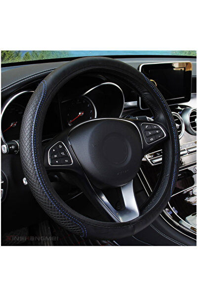 Choice غطاء عجلة قيادة سيارة عالمي أسود أزرق 37/38 سم غطاء عجلة قيادة سيارة غ...