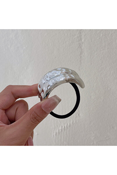 Choice 06 رباط شعر معدني كبير على شكل قوس مطروق على الموضة من الروديوم ودبوس ...