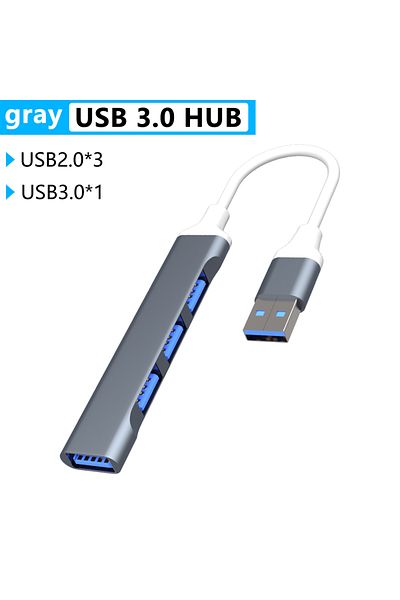 Choice موزع USB 3.0 من النوع C 3.1 3/4 منفذ متعدد المنافذ OTG USB لجهاز Macbook Pro مقاس 13 و15 بوصة باللون الرمادي