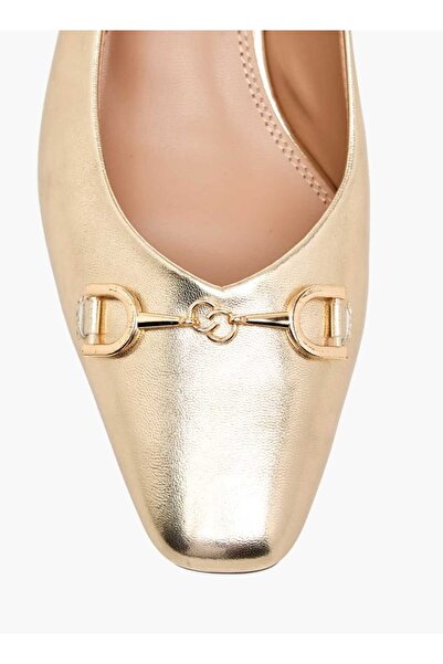 Celeste Celeste Women's Solid Slingback Shoes with Block Heels and Metal Accent