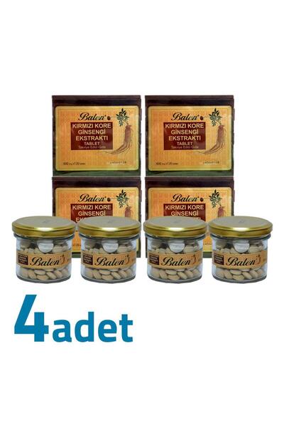 Balen Kırmızı Kore Ginsengi Ekstraktı Tahta Kutulu 600mg X 120 Tablet X 4 Kutu