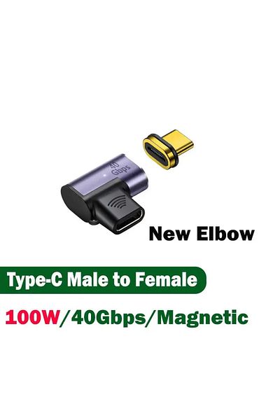 BSN 100W 40Gb newElbow USB4.0 Thunderbolt 3 Magnetic Adapter USB C To Type C 40Gbps 140W 100W Fast Charg