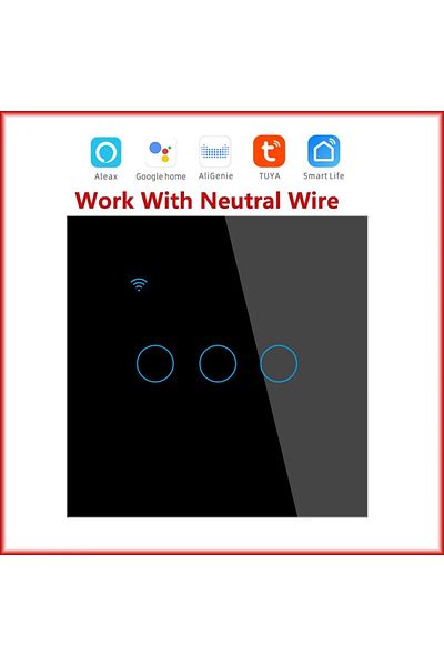 Choice 101bw-black-03 Wifi Smart Switch Eu Light Wall Touch Switch 220v Need Neutral Wire Tuya Smart Life W