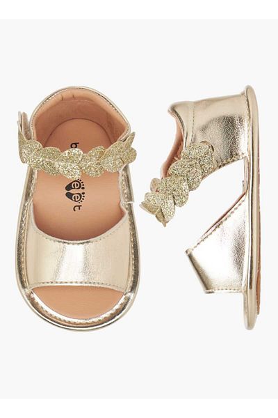 Barefeet Embellished Sandals with Hook and Loop Closure