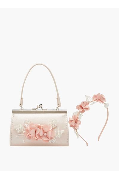 Little Missy Floral Accent Handbag with Headband