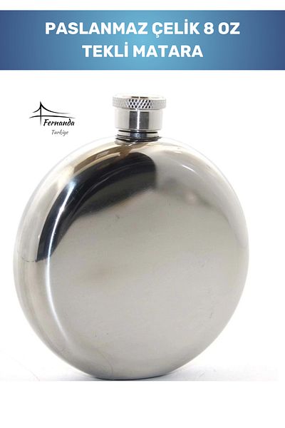 Fernanda 8 oz Single Drink Bottle, Stainless Steel with Self-Contained Keep Cold for Long Time