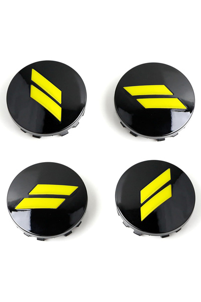 Choice 4 قطع × 63 مم شعار سيارة أصفر أغطية مركز العجلة غطاء الحافة ملصق شعار ...