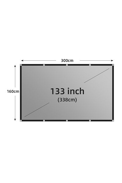 LEJIADA 133 inch LEJIADA Projector Screen 60-133 Inch Metal Grey Anti-Light 16:9 Portable Black Border With