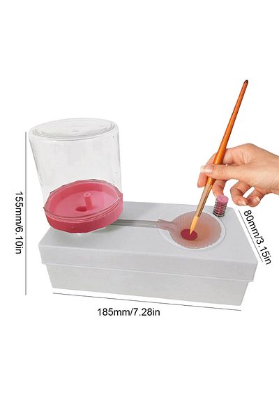 Shunmaii Pink  B Paint Brush Washer with Drain Button Paint Brush Clean Device Automatic Water Circulation fo