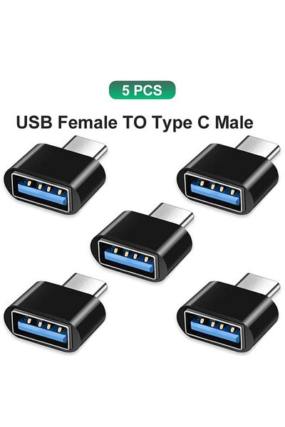 Choice 5 قطع من محول NNBILI Type C إلى USB 3.0 USB-C 3.1 ذكر OTG موصل بيانات أنثى لجهاز MacBook Pr