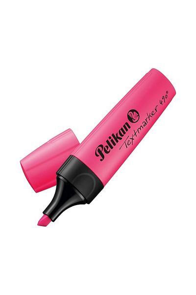 Pelikan |   Highlighter 490, Pink, Broad Tip, Bright Color, for Note and Text Highlighting