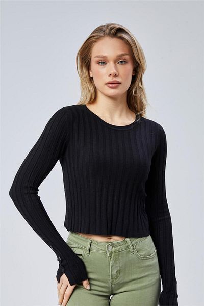 HomeStore Kurzes Stricktop, UK-Größe, V-Ausschnitt, E-Commerce-freundlich