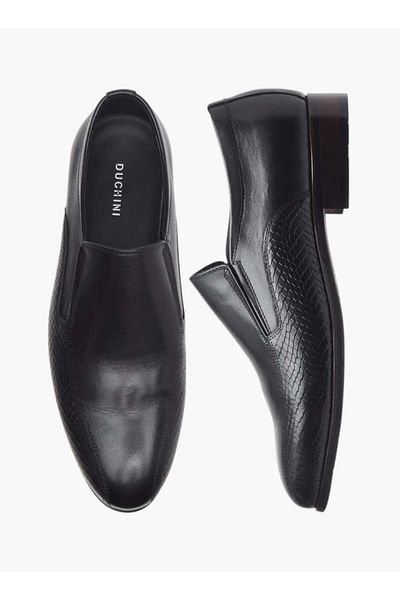 Duchini Men's Textured Slip-On Loafers