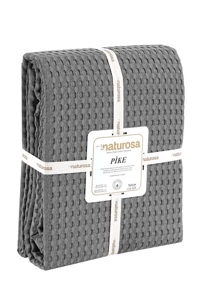 Naturosa Single Gray Color Waffle Pike 100% Cotton 160 X 220 cm