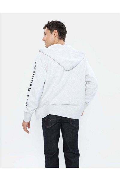 AMERICAN EAGLE AE Graphic Heather Zip-Up Hoodie