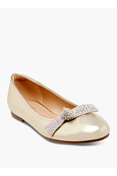 Celeste Women's Studded Bow Detail Slip-On Ballerina Shoes
