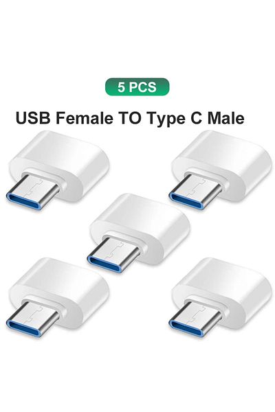 Choice 5 قطع من محول NNBILI Type C إلى USB 3.0 USB-C 3.1 ذكر OTG موصل بيانات أنثى لجهاز MacBook Pr