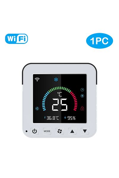 Choice White 1pc Tuya Smart Thermostat Universal Ac Remote Control For Air Conditioner With Lcd Color Backl