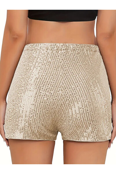 AYSİ COLLECTİON Beli Lastikli İçi Astarlı Pul Payet Şort