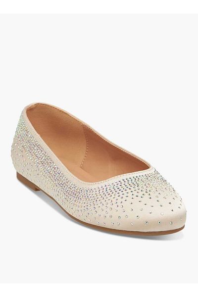 Celeste Girl's Rhinestone Embellished Slip-On Ballerina Shoes