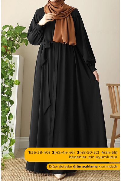 suhneva Asel Mevlana Flared Ferace Black