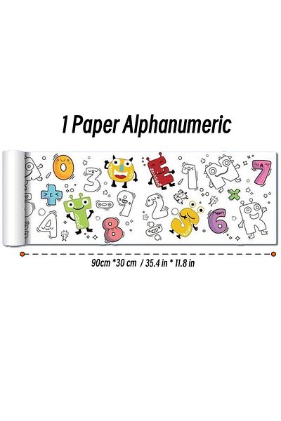 Choice 1 Paper Alphanumeric 90cm Animal Canvas Children's Drawing Roll DIY Coloring Paper Roll Color Fillin