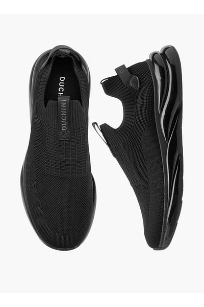 Duchini Duchini Men's Textured Slip-On Sneakers with Pull Tab