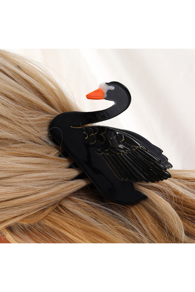 Choice H103 1pc Acrylic Elegant Swan Hair Clip Back Head Hair Clip Non-slip S...