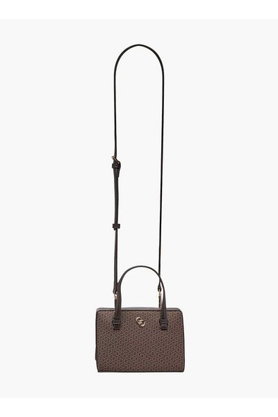Celeste Monogram Print Tote Bag with Detachable Strap and Magnetic Closure