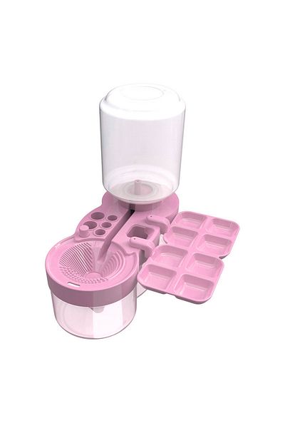 Shunmaii Pink Paint Brush Washer with Drain Button Paint Brush Clean Device Automatic Water Circulation for A