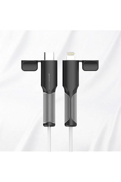 Choice واقي كابل شاحن من السيليكون من النوع C إلى iPhone باللون الأسود، واقي كابل شاحن من السيليكون من النوع C إلى النوع C/iPhone/USB A