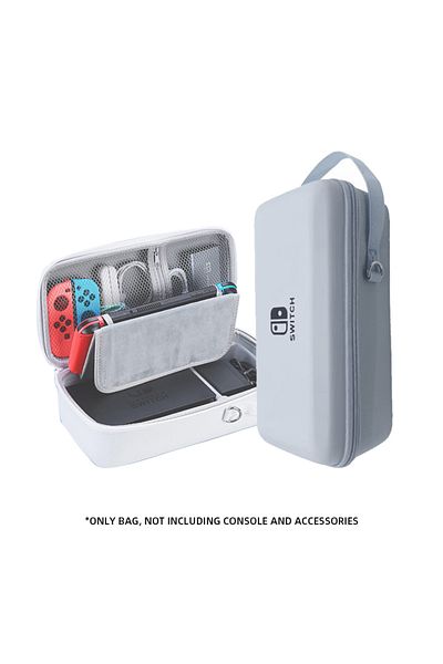 Choice حقيبة تخزين محمولة من مادة البولي يوريثان باللون الأبيض لجهاز Nintendo Switch OLED/LITE من داتا فروج، حقيبة حمل محمولة من مادة البولي يوريثان لجهاز Nintendo Switch