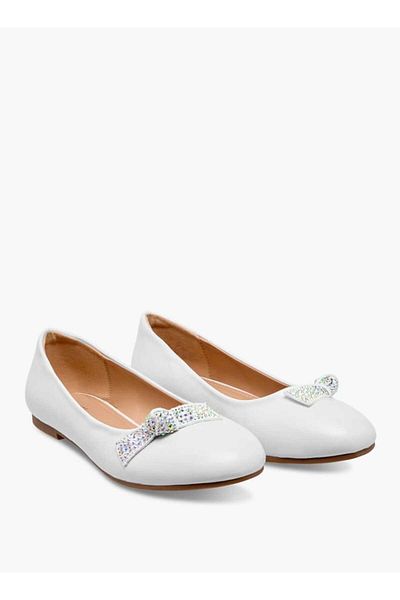 Celeste Women's Studded Bow Detail Slip-On Ballerina Shoes