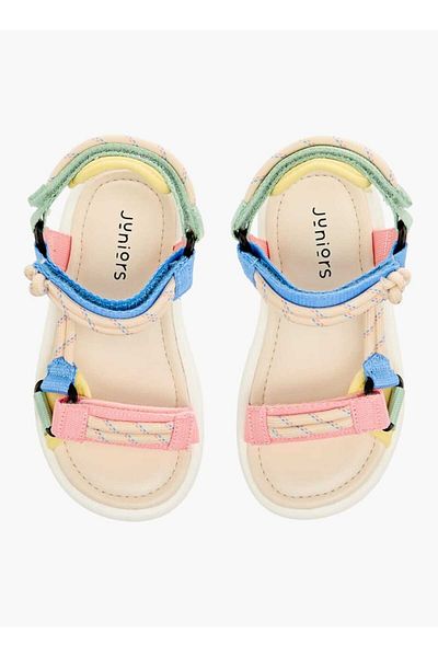 Juniors Colourblock Strappy Sandals with Hook and Loop Closure
