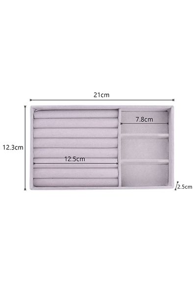 Choice Gray-3slot Velvet Jewelry Box Display Tray Drawer Storage Jewellery Holder For Ring Earrings Necklac
