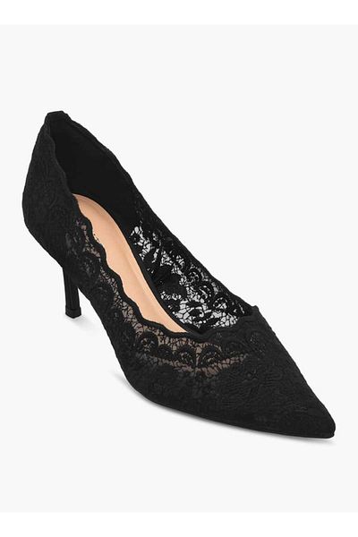 Celeste Women's Mesh Embroidery Pumps with Stiletto Heels