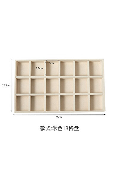 Choice صينية تخزين مجوهرات من القطيفة من بيج 10، صينية قابلة للفصل، أقراط، أق...