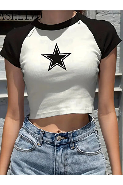 npLStore Жіноча кроп-топ з принтом зі зіркою