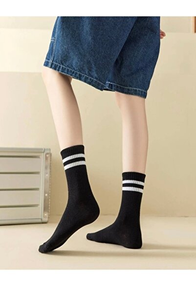 Black Arden Socks Günlük Kullanım İçin pamuklu Kolej Çoraplar 5 Çift