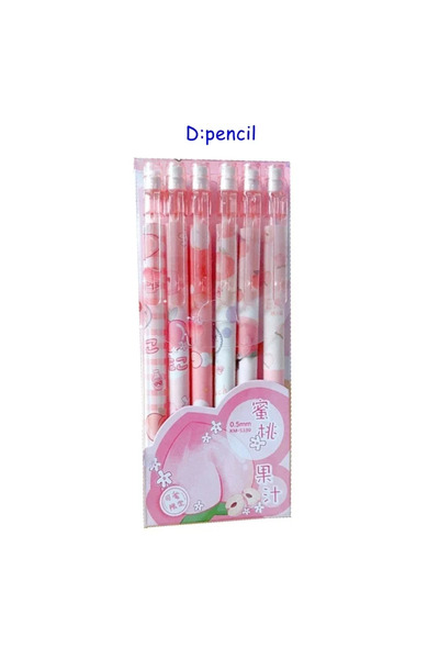Choice 6pcs pencil set A Kawaii Mechanical Pencil set 0.5/0.7mm 2B Refill Cute Cartoon Automatic Pencils Sc