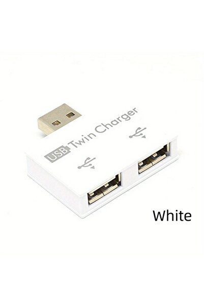 Choice موزع USB 2.0 أبيض من 1 ذكر إلى 2 منفذ USB أنثى محول محوري لأجهزة Huawe...