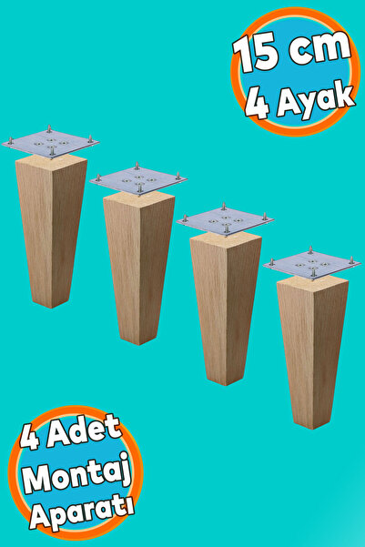 NZB Ahşap Ayak Kare Bağlantı Aparatı Dahil Mobilya Koltuk Kanepe Sehpa Masa A...