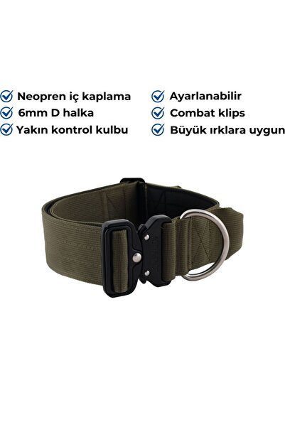 AlphaTact Alphagrip Pro 5cm-Kulplu-Büyük Irk-Taktik Boyun Tasması