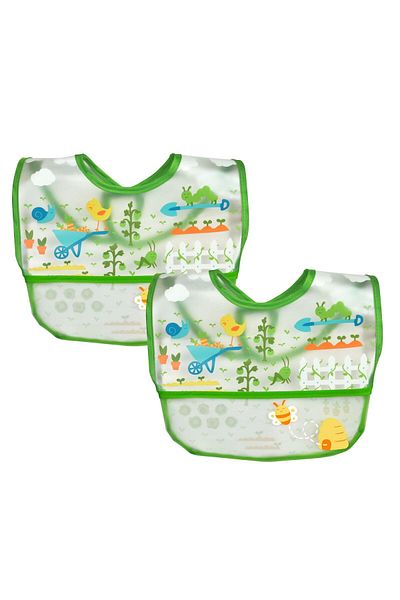 iplay 6-18Months Waterproof Eva Fabric Set of 2 Baby and Feeding Bibs